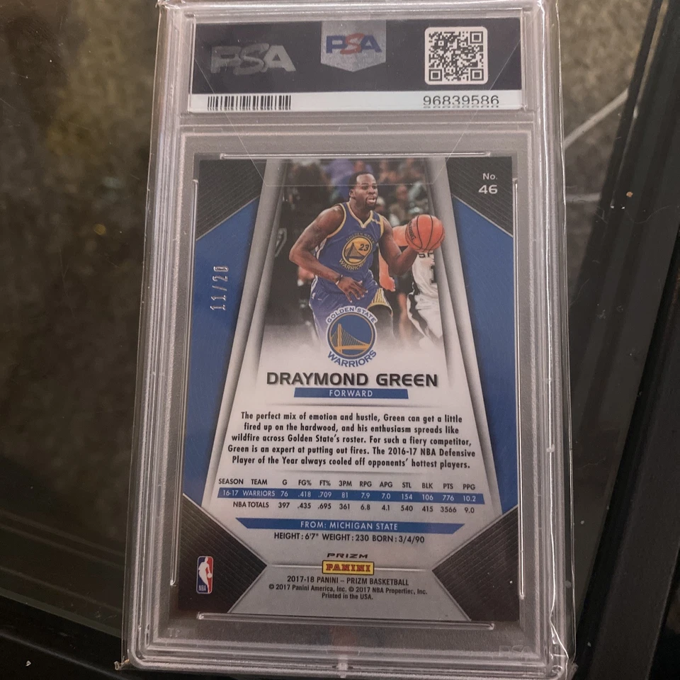 Panini Prizm Draymond 2017 verde Fast-Break Prizm-Bronce PSA 10 Foto 2 de 2