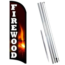 FIREWOOD Premium Windless  Feather Flag Bundle (Complete Kit) OR Optional Replac