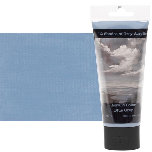 12 Shades Of Grey Acrylic Paint Colors - Blue Grey (75ml/2.5oz)