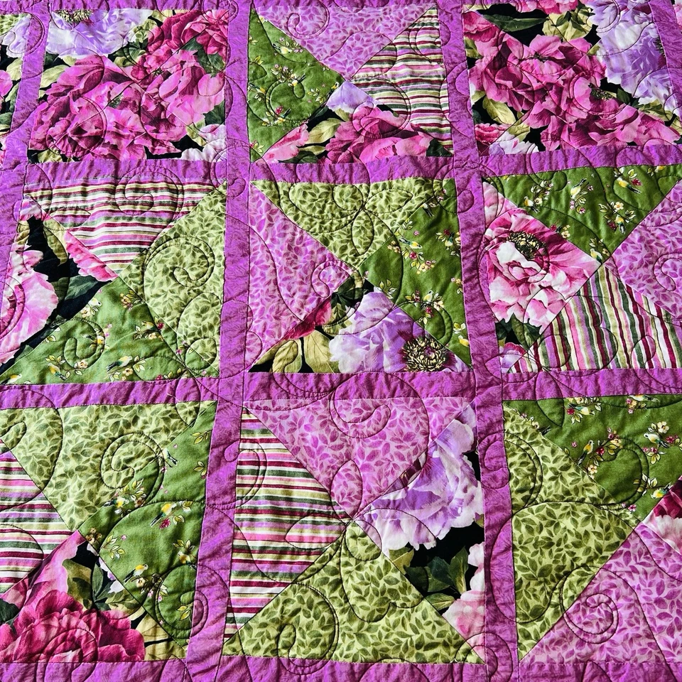 Colcha de algodón hecha a mano vintage - 100”x100” - tamaño queen/king Foto 4 de 4