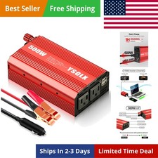 500W Power Inverter 12V to 110V for Vehicles with Dual Fast Charging 24W USB ...