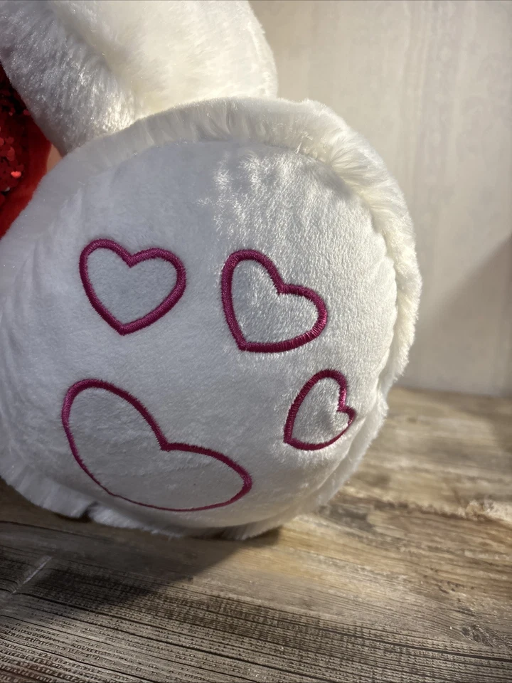 Hug Me Large Teddy Bear Holding Big Red Heart. Eyes Are Shiny Mint white color - Image 4 of 4