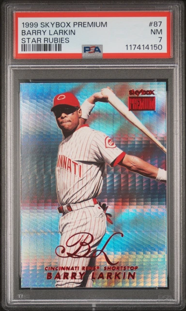 1999 Skybox Premium Barry Larkin #87 Star Rubies NM PSA 7 #08/50 POP 2 mit 2^ RAR