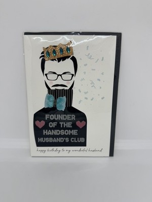 Happy Birthday hübscher Ehemann, Luxus handgefertigte Karte von Five Dollar Shake