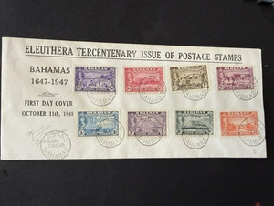 Oct 11 1948 Bahamas KGVI full set of 16 (SG 178-193) on Scarce Cacheted FDC