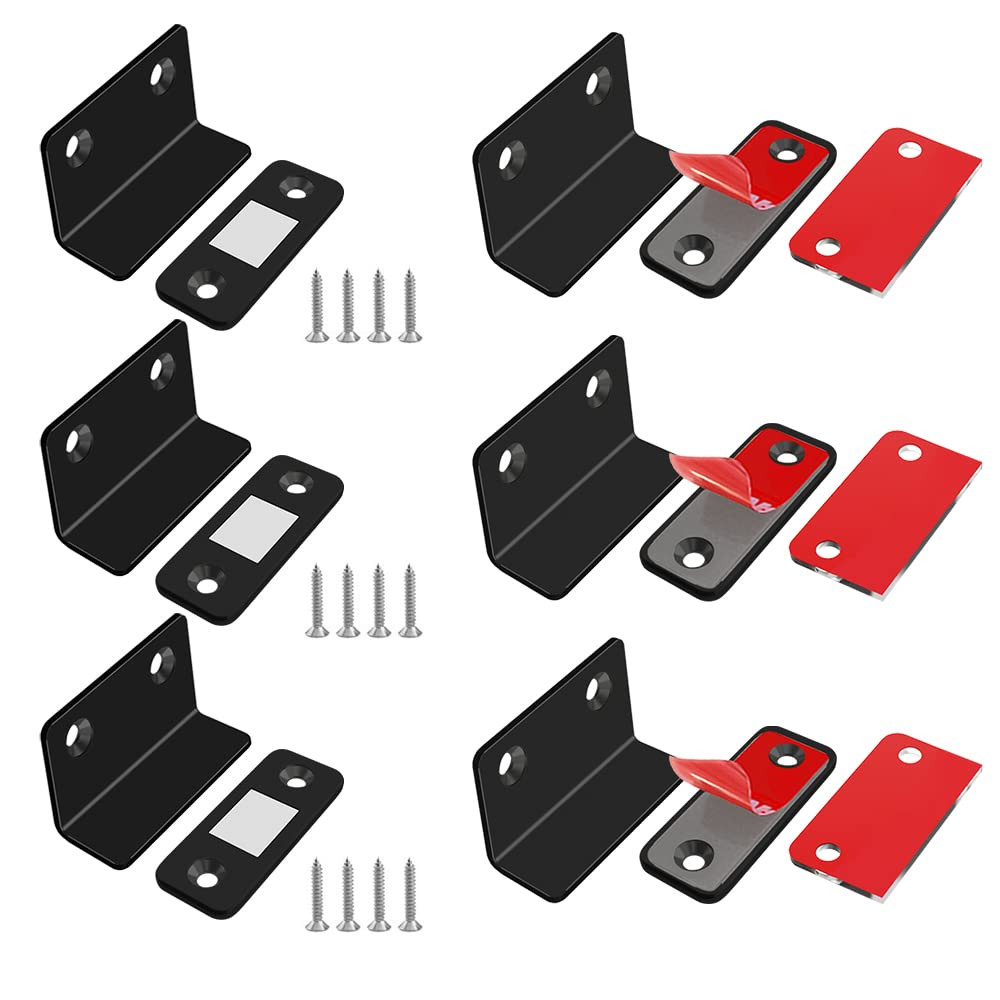 Cabinet Magnetic Catch L-Shaped 6 Pack Ultra Thin Cabinet Door Magnetic Catch...
