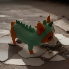 Halloween Plastic Corgi Puppy Dog in Dinosaur Costume from Ankyo