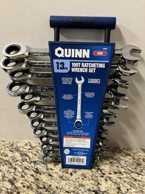 QUINN (58934) SAE 13 Piece 100T Ratcheting Wrench Set Item BRAND NEW SHIP
