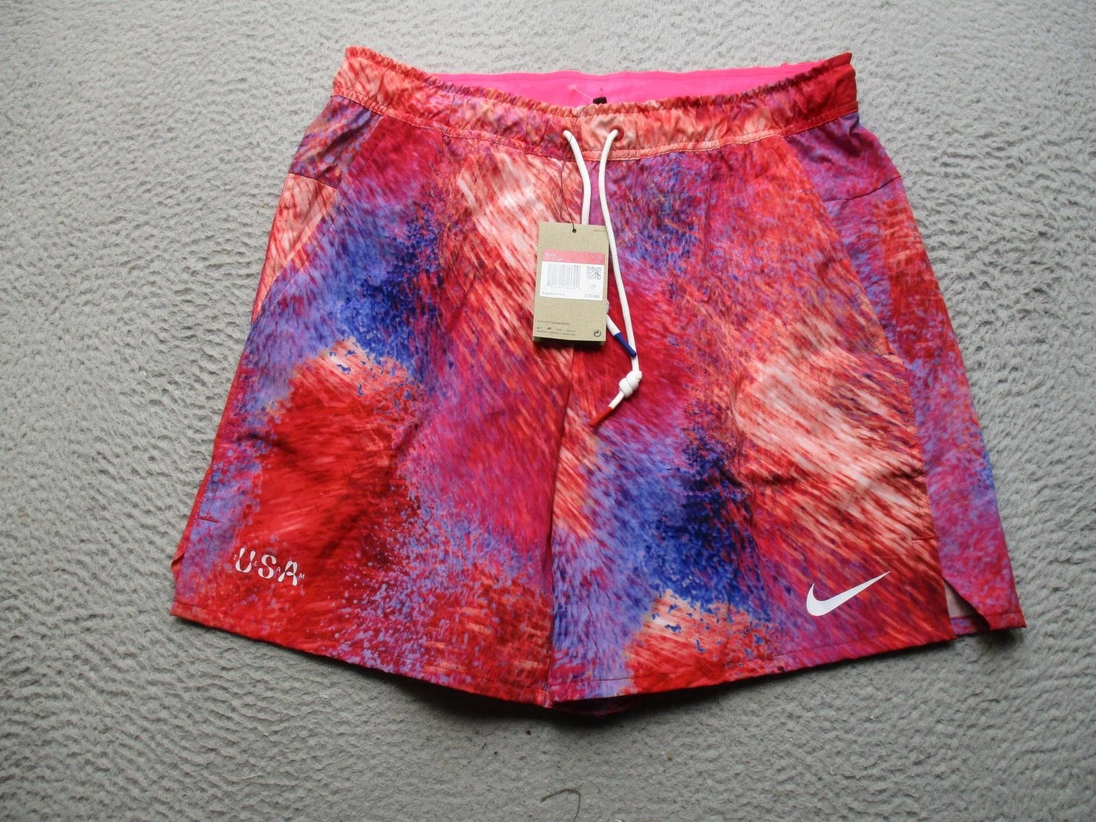 Team USA Shorts Mens Large Red Running Track Nike Dri-FIT Olympics