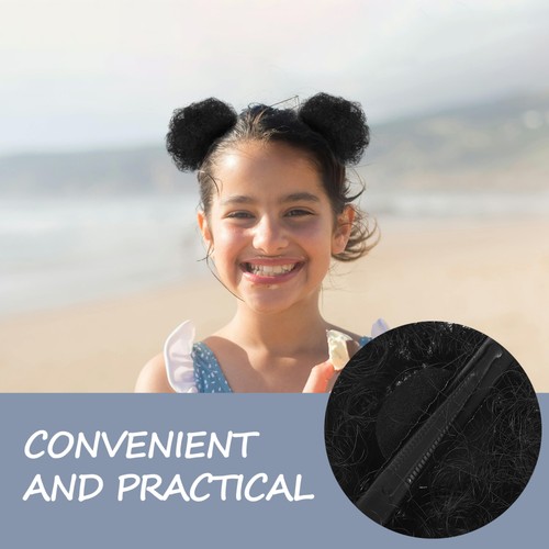 4 Pcs African Children's Wigs Girl Toddler Bun Hair Clip Accessories for Girls - Bild 5 von 12