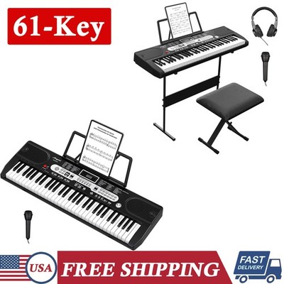 61-Key Portable Electric Keyboard Piano with Microphone for Teaching & Gift