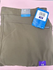 COLUMBIA WOMENS OMNI SHIELD STRAIGHT LEG FLEECE LINED PANT OLIVE GREEN Size 14