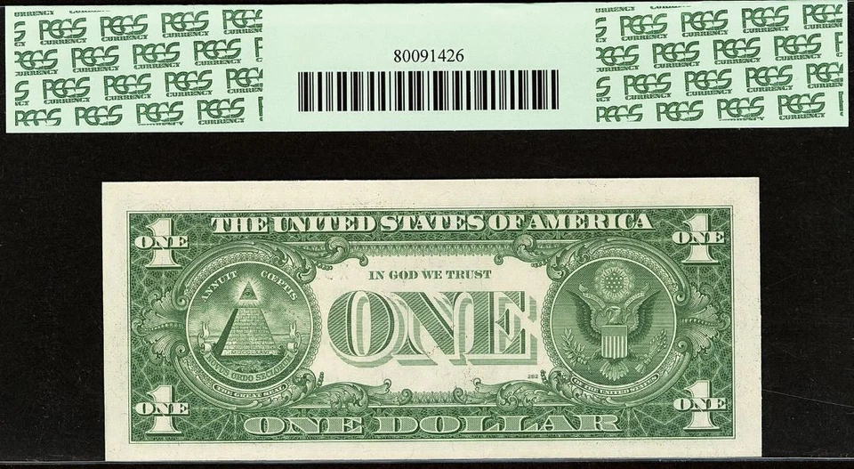 1957 Silver Certificate & 1974 FRN $1 PCGS 66PPQ & 64PPQ - Matching Set 99999000 - Image 3 of 4