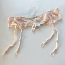 NWT Victoria's Secret OCEAN ANGELS Lace Garter Belt M/L Light Pink Nude
