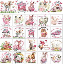 Valentine'S Day Rub on Transfers for Crafts - 20 Sheets Pink Vintage Farmhouse H