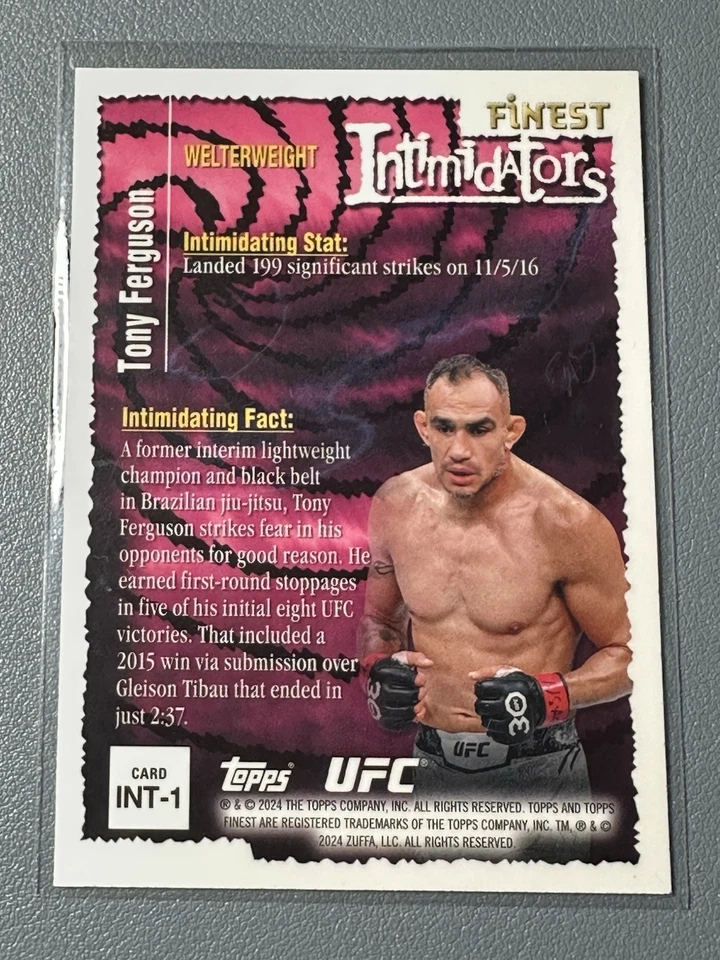 2024 Topps Finest UFC - Intimidators Tony Ferguson #INT-1 Refractor - Image 2 of 2