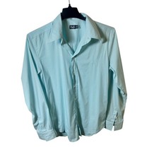 D&G Dolce & Gabbana Mens Light Blue Button Down Shirt Long Sleeve Embroidered L
