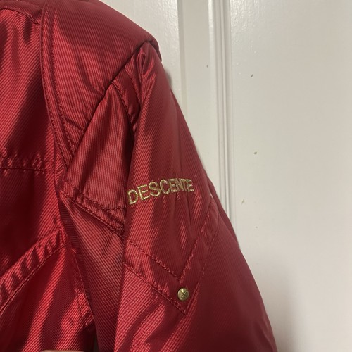 DESCENTE Women's One Piece Ski Suit Snowsuit Vtg US Size 8 Red vintage & mittens - Picture 8 of 21