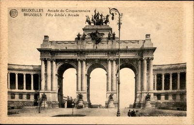 Brussels Belgium Arcade du Cinquantenaire Postcard Divided Back Jubile's Arch