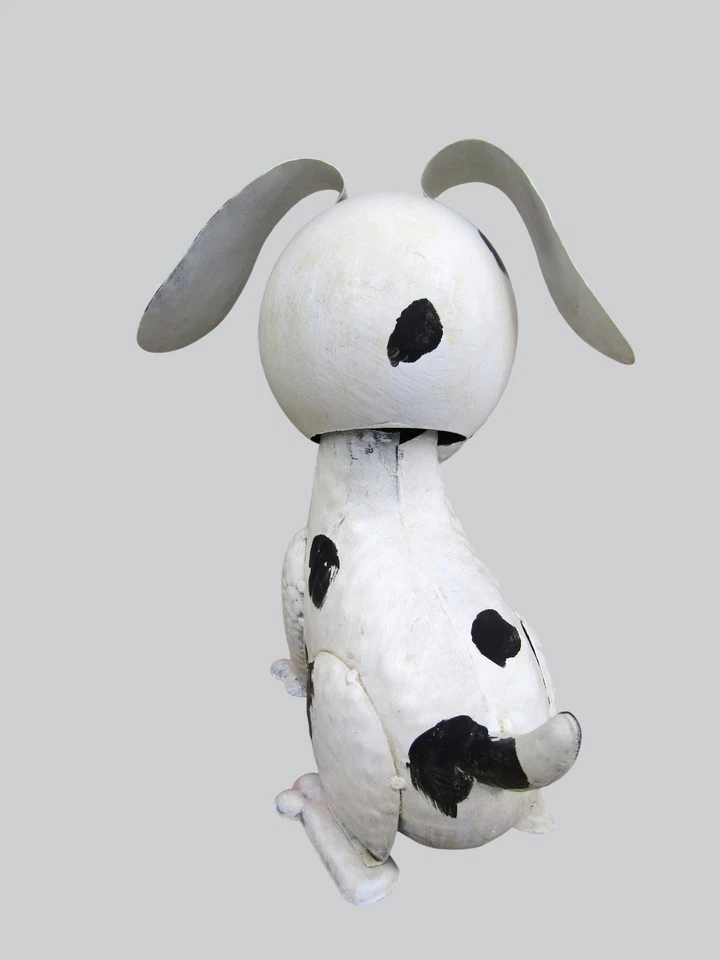 De Colección Estilo Rústico 11" Alto Bobble Spring Head Metal Dálmata Perro Patio Arte Jardín Foto 4 de 4