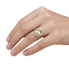 GENUINE 2.95 Cts YELLOW TOPAZ & DIAMONDS RING 10K SOLID GOLD - Free Appraisal — photo 5