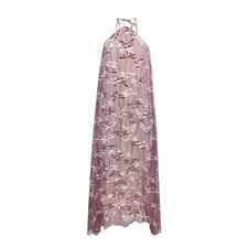 Chanel 98P Dragonfly Print Silk Chiffon Sheer Overlay Maxi Dress with CC Buttons