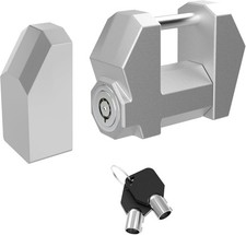 Trailer Tongue Coupler Lock, Dia 1/4'', Extra Wide 1.2'' Span, Latch Silver