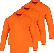 3 Pack Men's High Vis Long Sleeve Work Shirts,Enhanced High Visibility