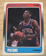 1988-89 Fleer Dennis Rodman #43 Rookie Card RC Detroit Pistons Chicago Bulls. rookie card picture