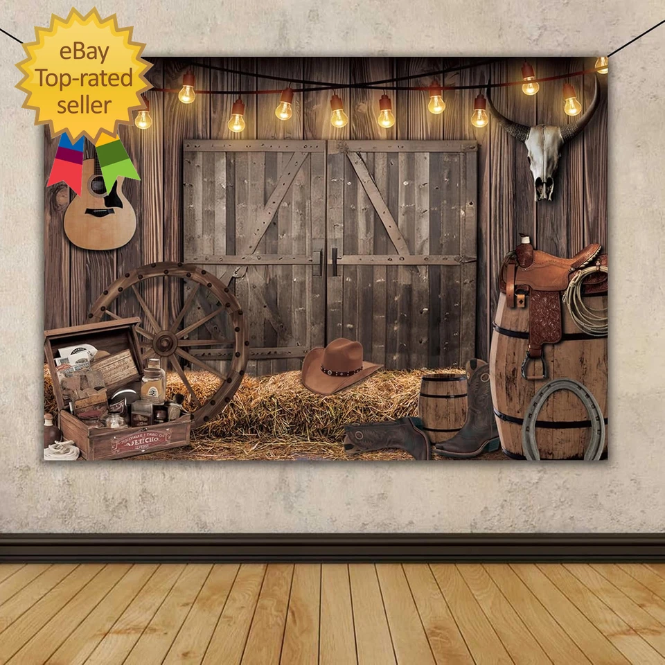 Ourwarm 7X5Ft Vaquero Occidental Telón de Fondo Fiesta Decoraciones Salvaje Oeste Rodeo Decoración Ru Foto 3 de 4
