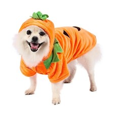 Halloween Style Pet Hoodie Cute Pumpkin Costume Warm Fleece Material