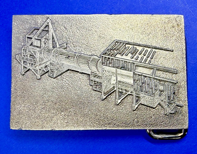 Rotating Rotary Kiln Industrial Processing Machine Advertising Promo Belt Buckle