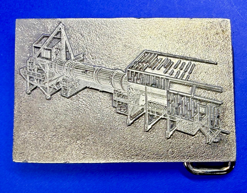 Rotating Rotary Kiln Industrial Processing Machine Advertising Promo Belt Buckle