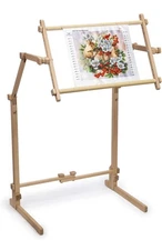 Needlework Floor-Standing Stand Adjustable Frame Made Organic Beech 15.7" x 22"