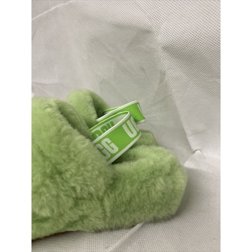 NEUF TAILLE 5 UGG femme peluche ouais slide fourrure de mouton 1095119 dans logo sandale pomme - Photo 7 sur 10