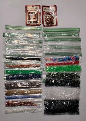 Lot Of Crafting Beads Variety Multicolor
