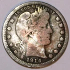 1914-P Barber Quarter - Very Good - #8568D