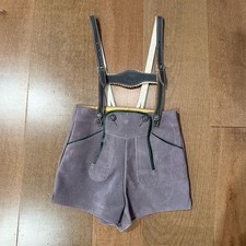 German Lederhosen Suede Leather Bavarian Shorts Octoberfest Suspenders 110