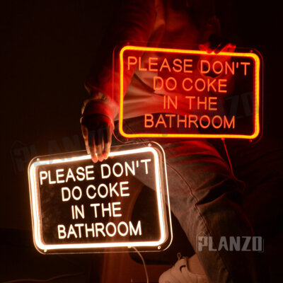 Planzo Neon Sign Please Don't Do Coke In The Bathroom light Bedroom Wall Decor
