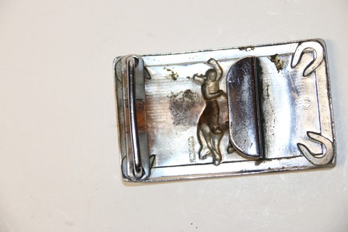 Justin Western Rodeo Rider Belt Buckle - Silver - Picture 2 of 3