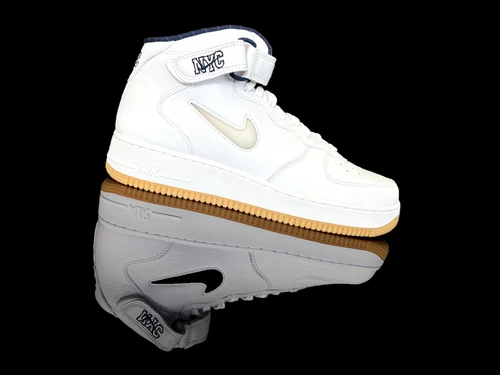 NIKE AIR FORCE 1 MID QS JEWEL NYC midnight navy weiß/blau Gr.45,5