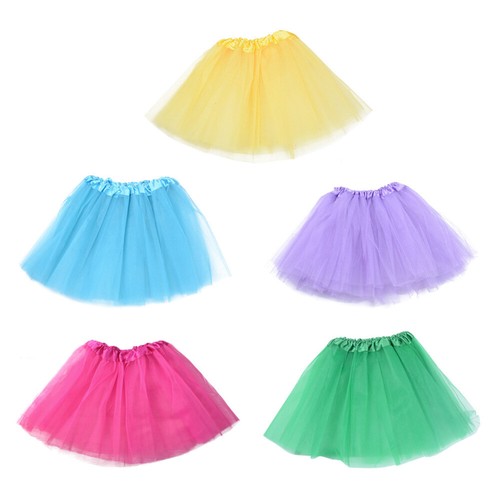 5 Pcs/set Kids Tutus 3 Layered Tulle Tutu Skirt Dress Girls Tutus Skirt - Picture 11 of 12