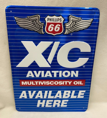 1970 Original Vintage Phillips 66 Aviation Available Here Embossed Sign Gas Oil