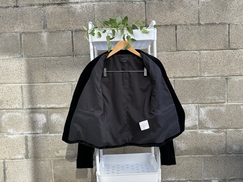 $395 Theory Lanai Open Front Blazer Black Velvet Lined Womens 2 - Picture 5 of 7