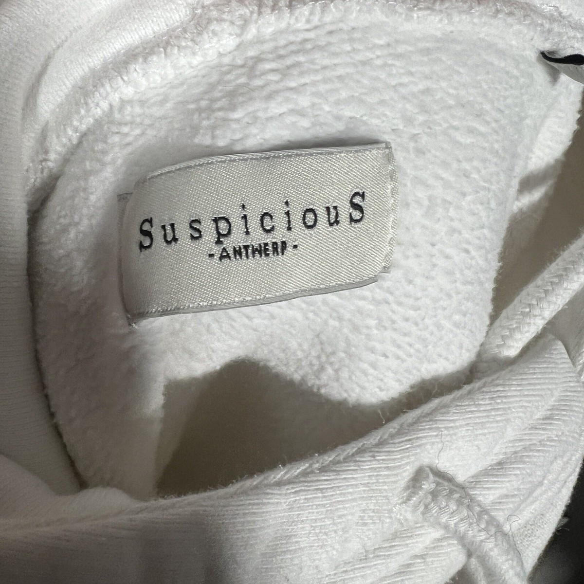 Suspicious Antwerp hoodie medium white pullover | eBay