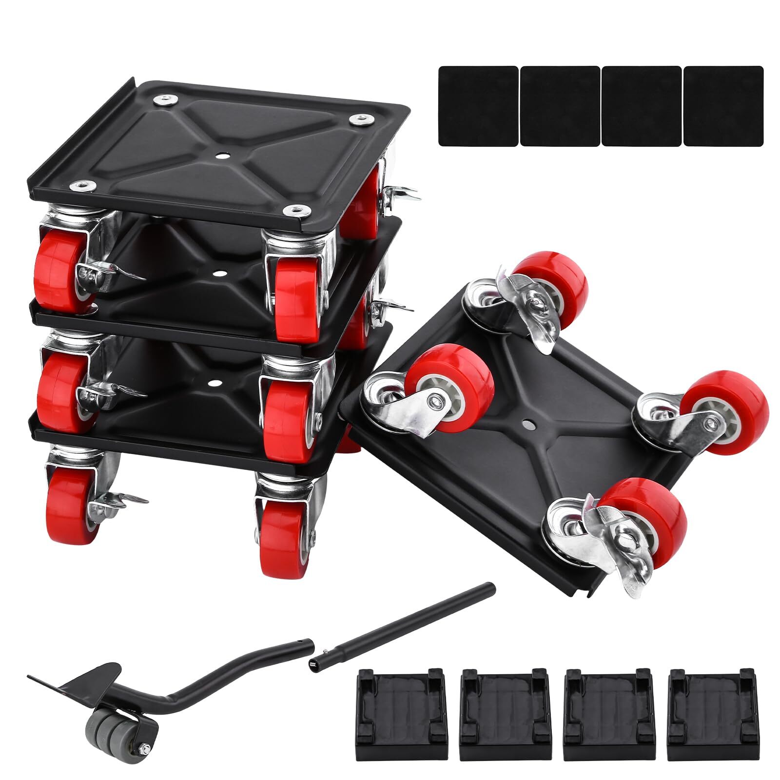LESOLEIL Kit Sollevamento Mobili Pesanti 3000 lbs - Ruote Acciaio 360