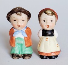 Vintage Hummel-Style Boy  Girl Salt  Pepper Shakers Made In Japan Mid-Century