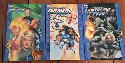 Ultimate Fantastic Four HC Vol 1, 2, 3 - Out of Print. All 1st prints.+Zombies.