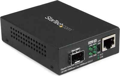 StarTech MCM1110SFP Gigabit Ethernet Glasfaser Medienkonverter mit offenem SFP NEU