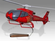 Airbus Eurocopter EC130 Microflite Desk Wood Helicopter Model Small Scale 1/32